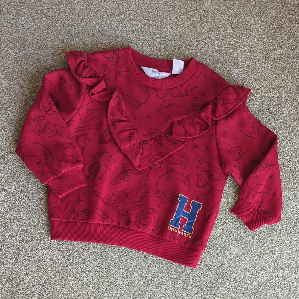 H&M Red Kids Sweatshirt with Ruffle Detail